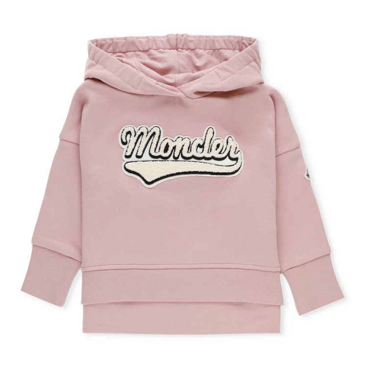 Różowy bawełniany hoodie dla dziewcząt Moncler