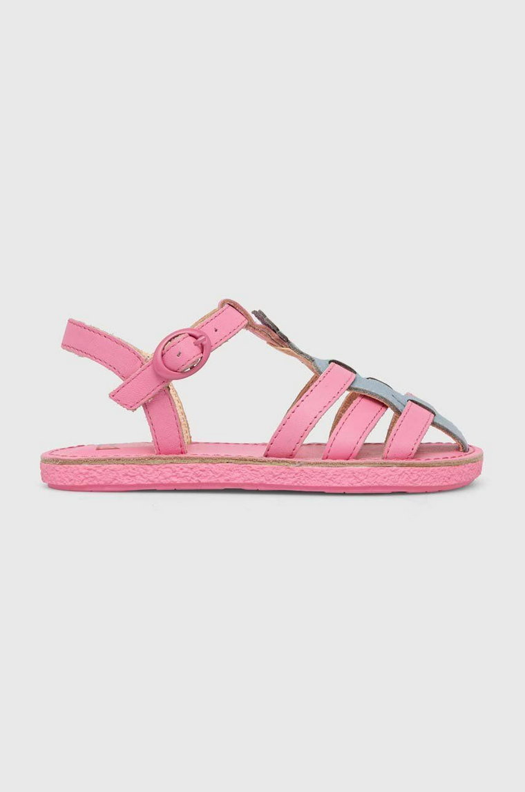 Camper sandały skórzane dziecięce kolor różowy