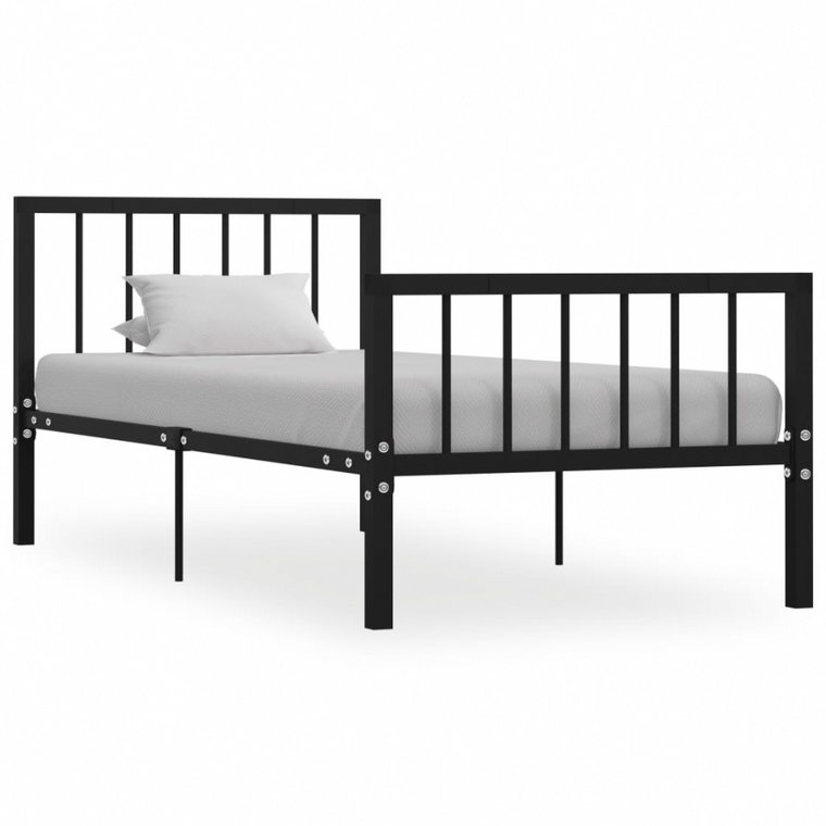 Rama łóżka, czarna, metalowa, 100 x 200 cm kod: V-284569