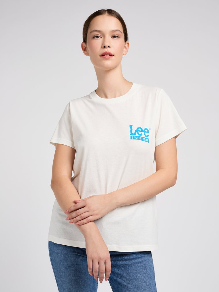Koszulka damska bawełniana Lee 112351130 S Biała (5401019927084). T-shirty damskie