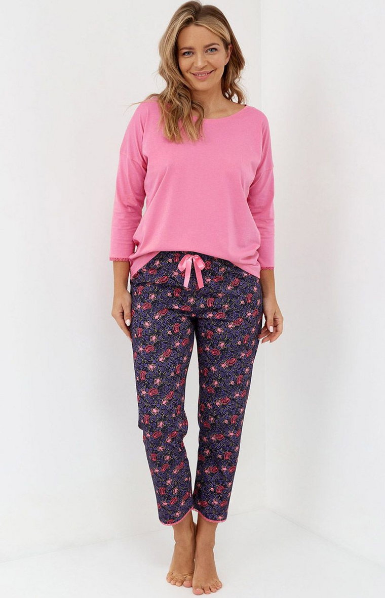 Bawełniana piżama damska 152, Kolor różowo-fioletowy, Rozmiar S, Cana