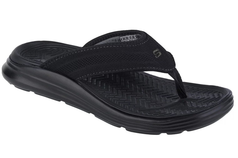 Skechers Sargo - Point Vista 204383-BLK, Męskie, Czarne, japonki, tkanina, rozmiar: 41