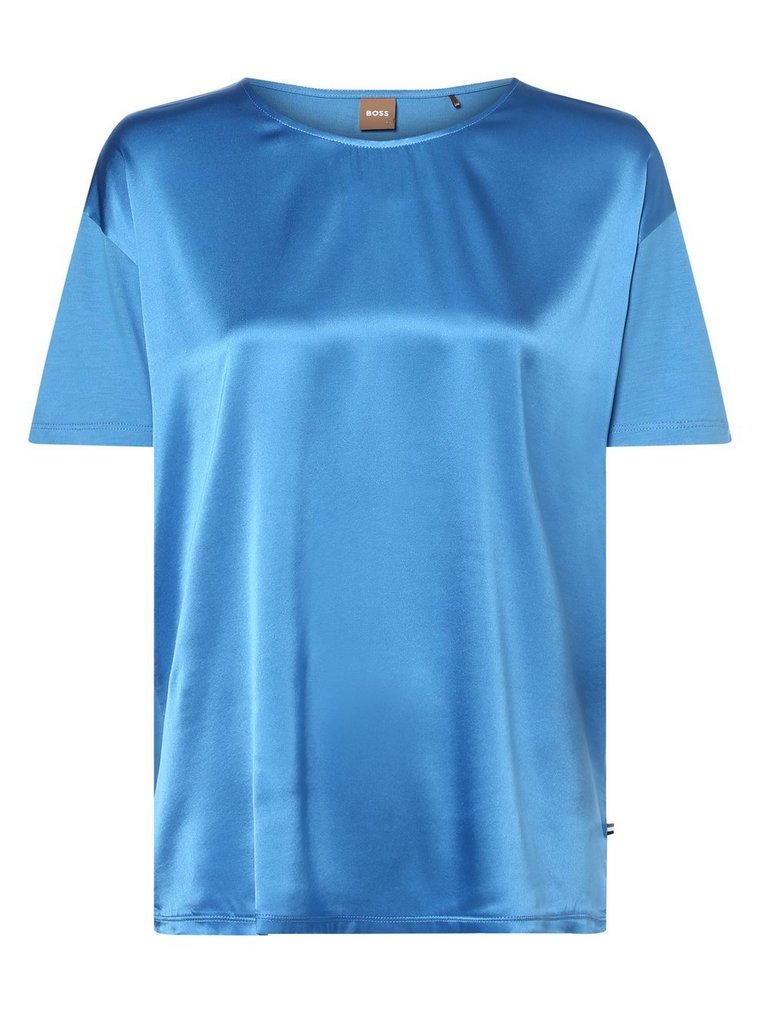 BOSS - Koszulka damska z dodatkiem jedwabiu  Esandy, niebieski