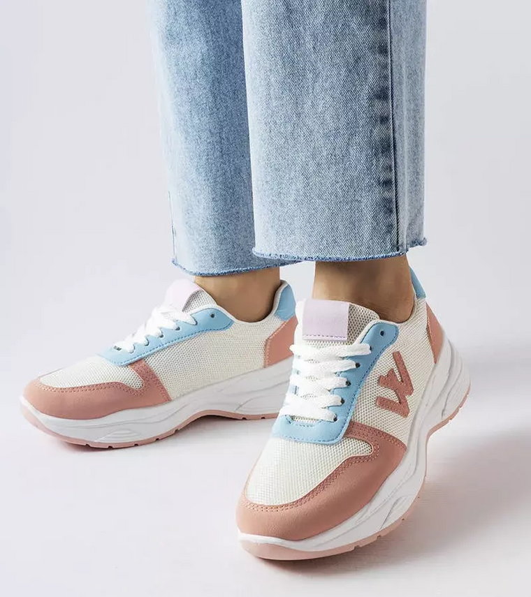 Biało-Różowo-niebieskie sneakersy Teresio