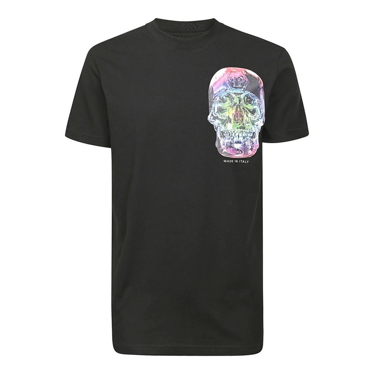 Bawełniana koszulka z nadrukiem czaszki dla mężczyzn Philipp Plein