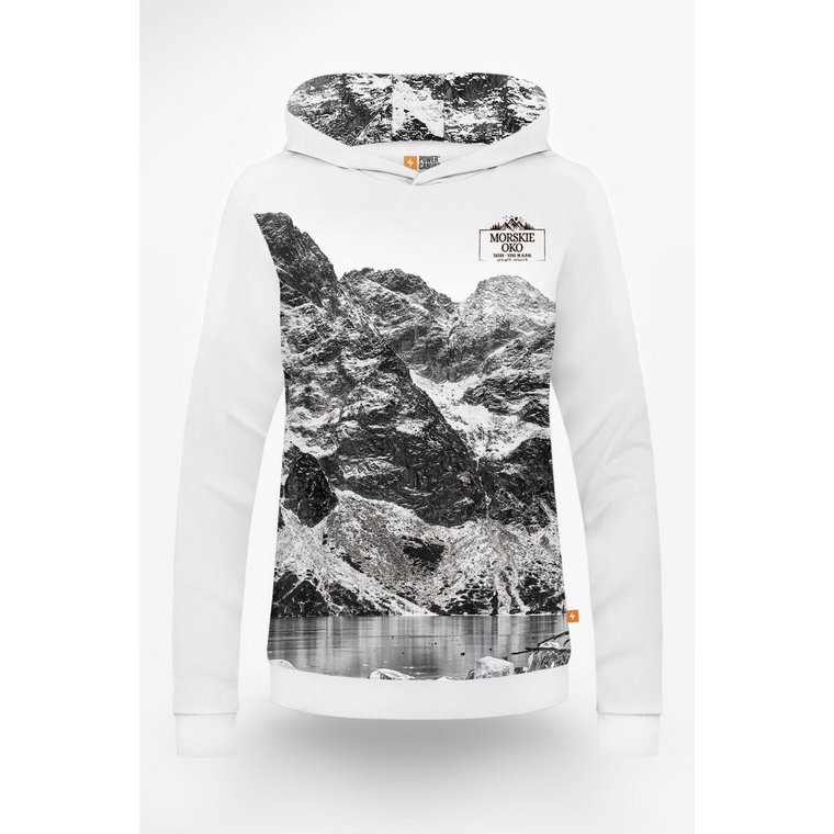 Bluza sportowa z kapturem Power Canvas - Morskie Oko białe damska