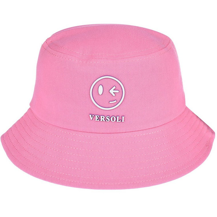 Różowy Kapelusz dwustronny bucket hat modny beige kap-t-3
