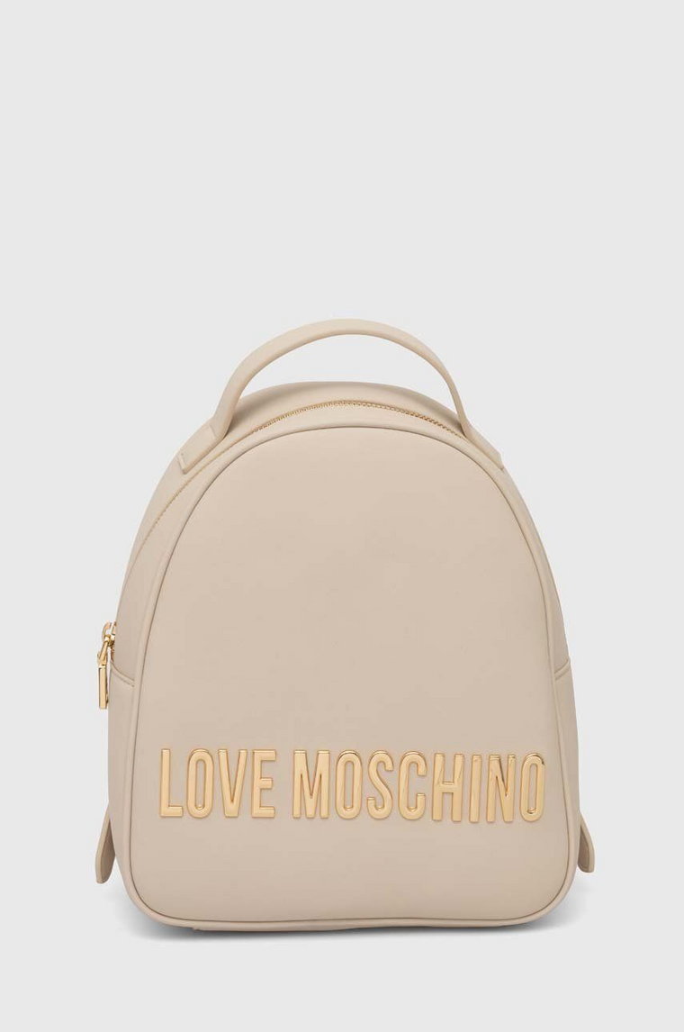 Love Moschino plecak damski kolor beżowy mały z aplikacją JC4197PP1LKD0000