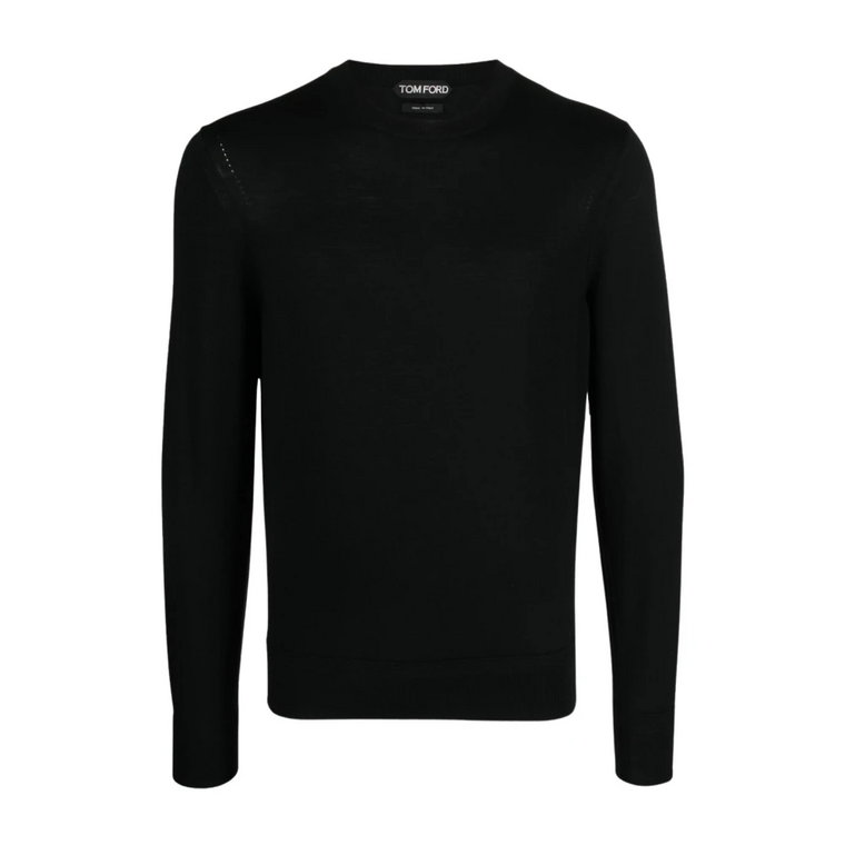 Czarny Sweter z Okrągłym Dekoltem dla Mężczyzn Tom Ford