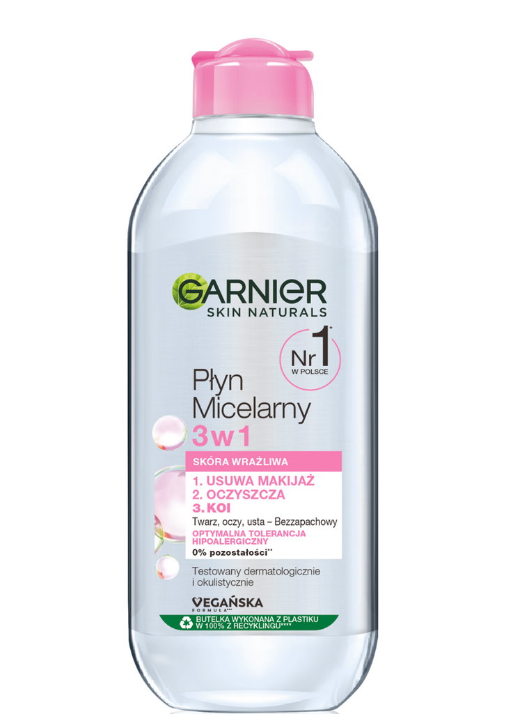 Garnier Skin Naturals - płyn micelarny do skóry wrażliwej 3w1 400ml