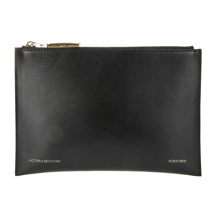 Złota Zamek Skórzana Clutch Bag Victoria Beckham