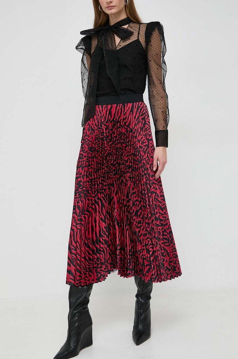 Karl Lagerfeld spódnica kolor czerwony midi rozkloszowana