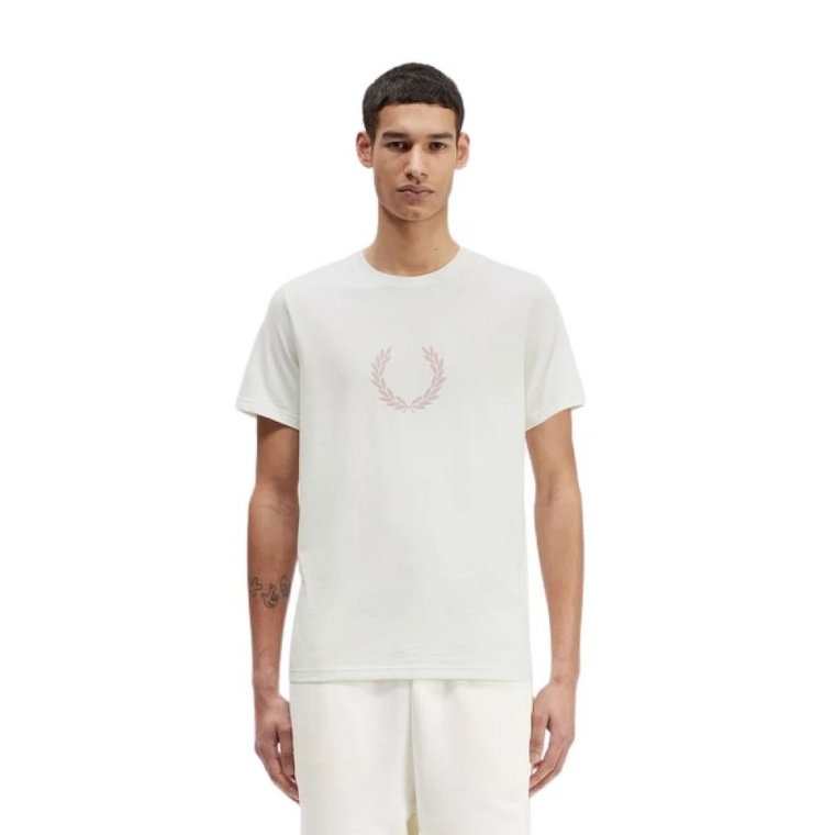 Biała koszulka z grafiką Laurel Wreath Fred Perry