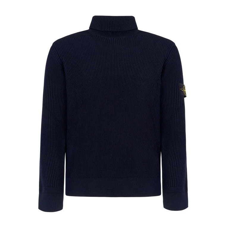 Granatowy Sweter z Wełny Stone Island