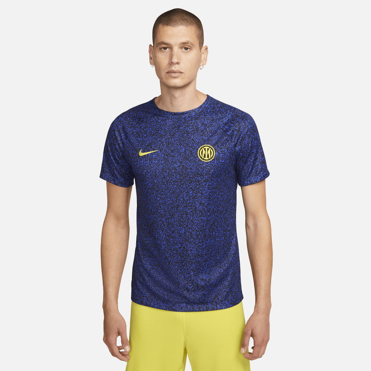 Męska przedmeczowa koszulka piłkarska Nike Dri-FIT Inter Mediolan Academy Pro - Niebieski