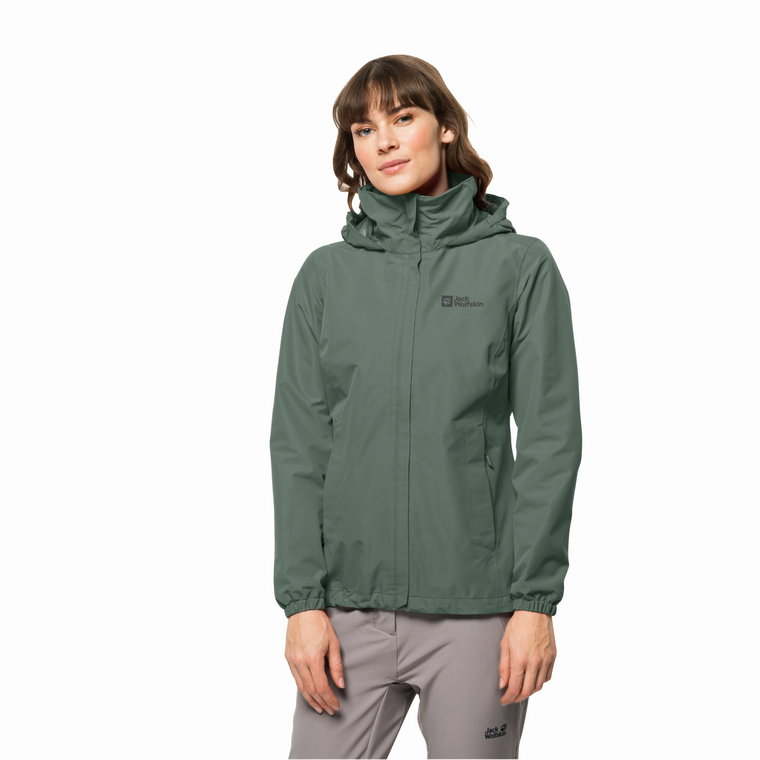 Damska kurtka Jack Wolfskin STORMY POINT 2L JKT W hedge green - XS