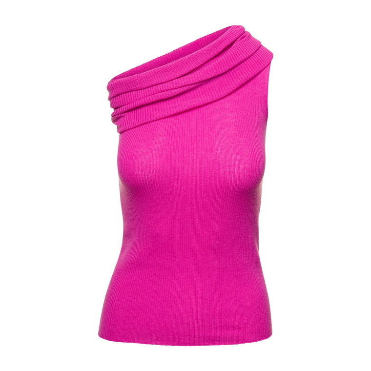 Fuchsia Sweter z jednym ramię Rick Owens