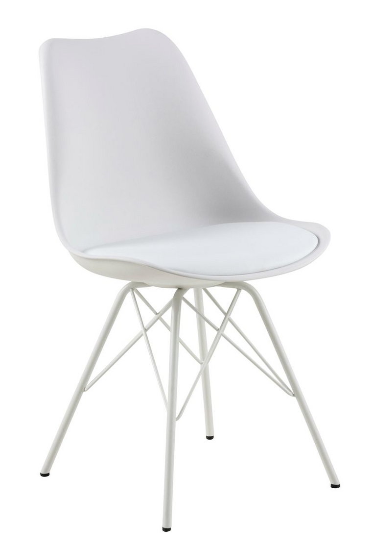 Nowoczesne krzesło tapicerowane Lindi - białe