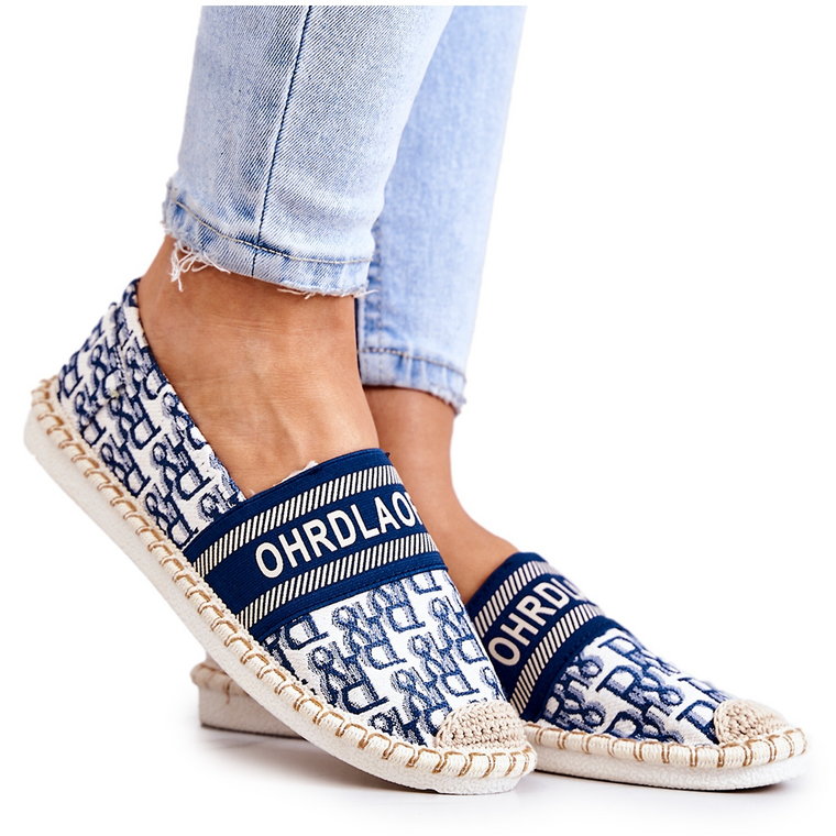 PS1 Klasyczne Espadryle Niebieskie Warm Time białe