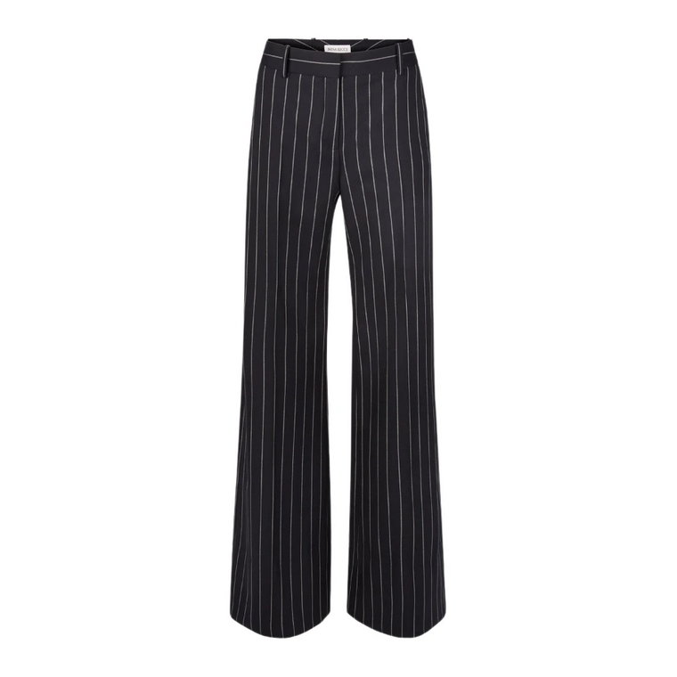 Niebieskie Spodnie Pinstripe Wide Leg Nina Ricci