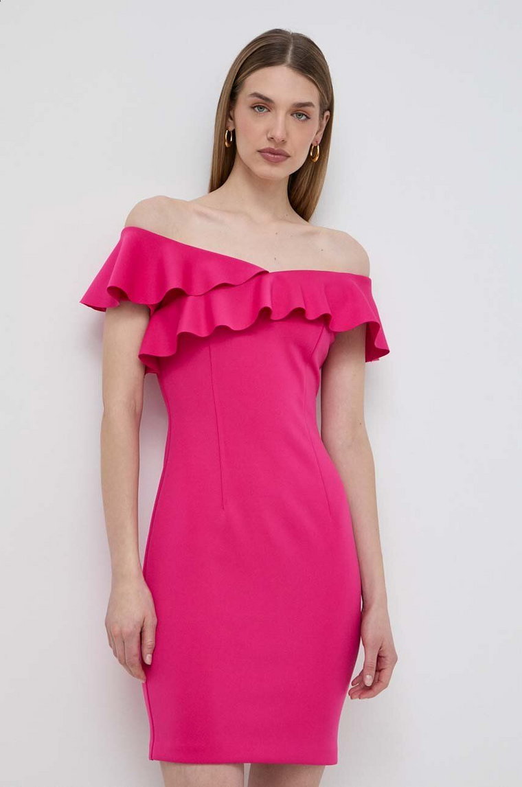 Guess sukienka SYLVIE kolor różowy mini dopasowana W4GK0F K3PP0