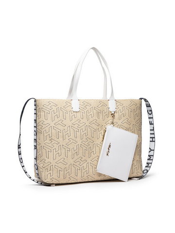 Torebka Iconic Tommy Beach Tote AW0AW11346 Beżowy