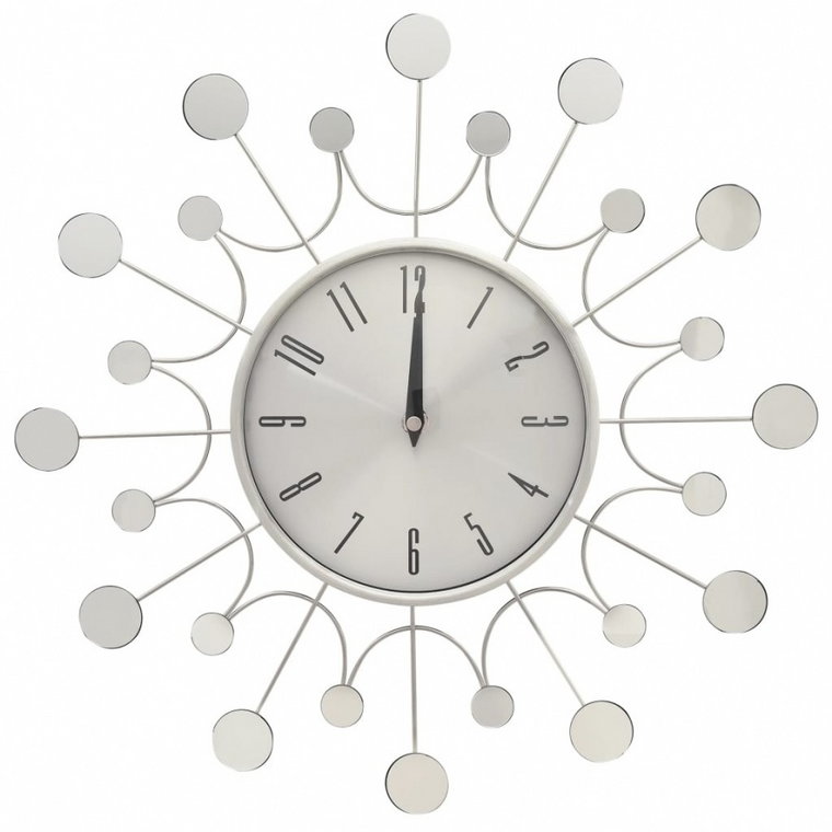 Zegar ścienny, srebrny, 40 cm, metal kod: V-325165