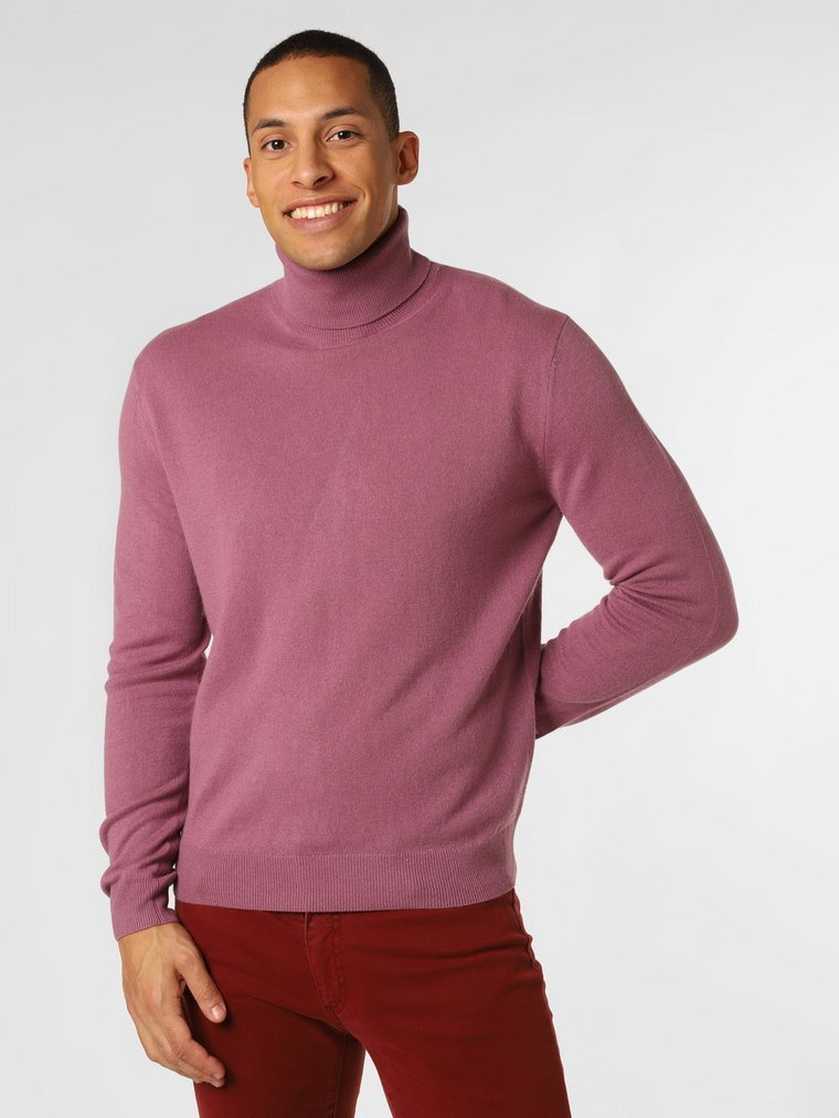Andrew James - Sweter męski z dodatkiem kaszmiru, różowy