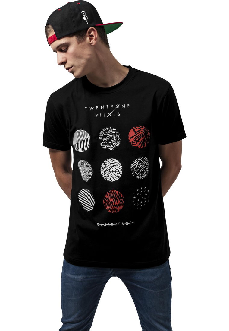 Koszulka Z Krótkim Rękawem Męska Czarna Merchcode MT426 Twenty One Pilots