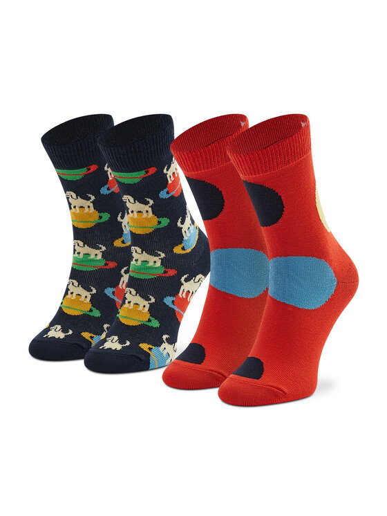 Zestaw 2 par wysokich skarpet dziecięcych Happy Socks