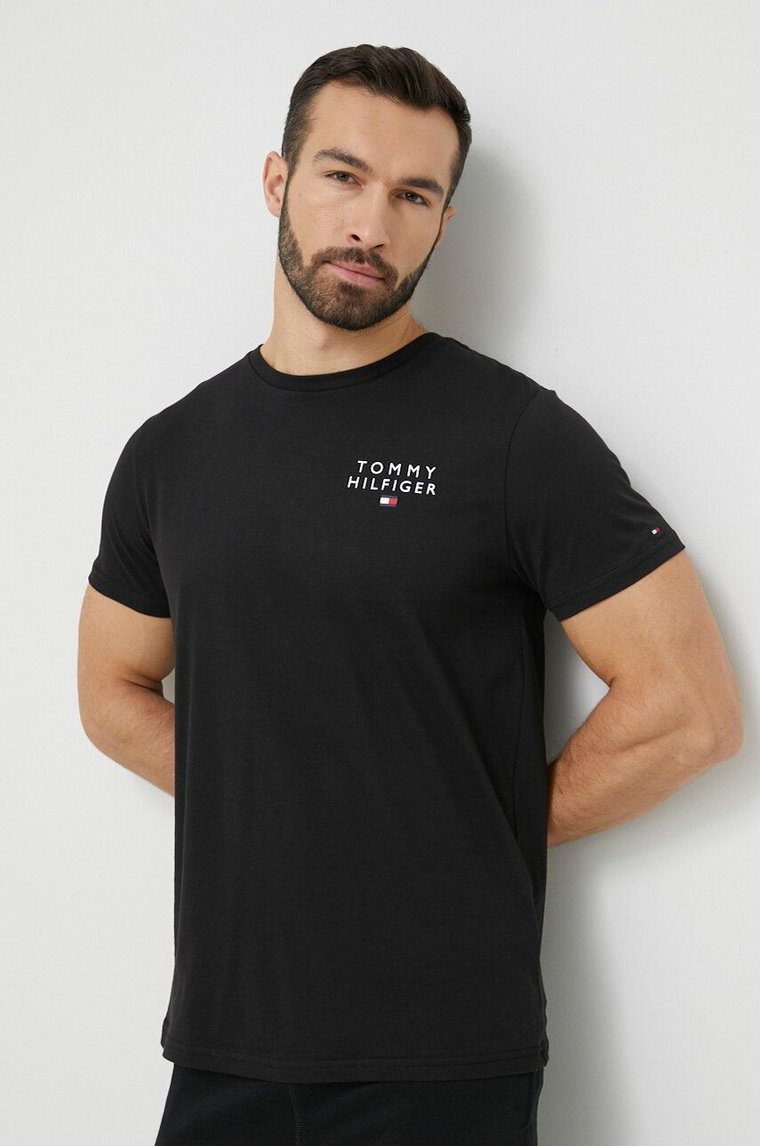 Tommy Hilfiger t-shirt bawełniany kolor czarny z nadrukiem UM0UM02916