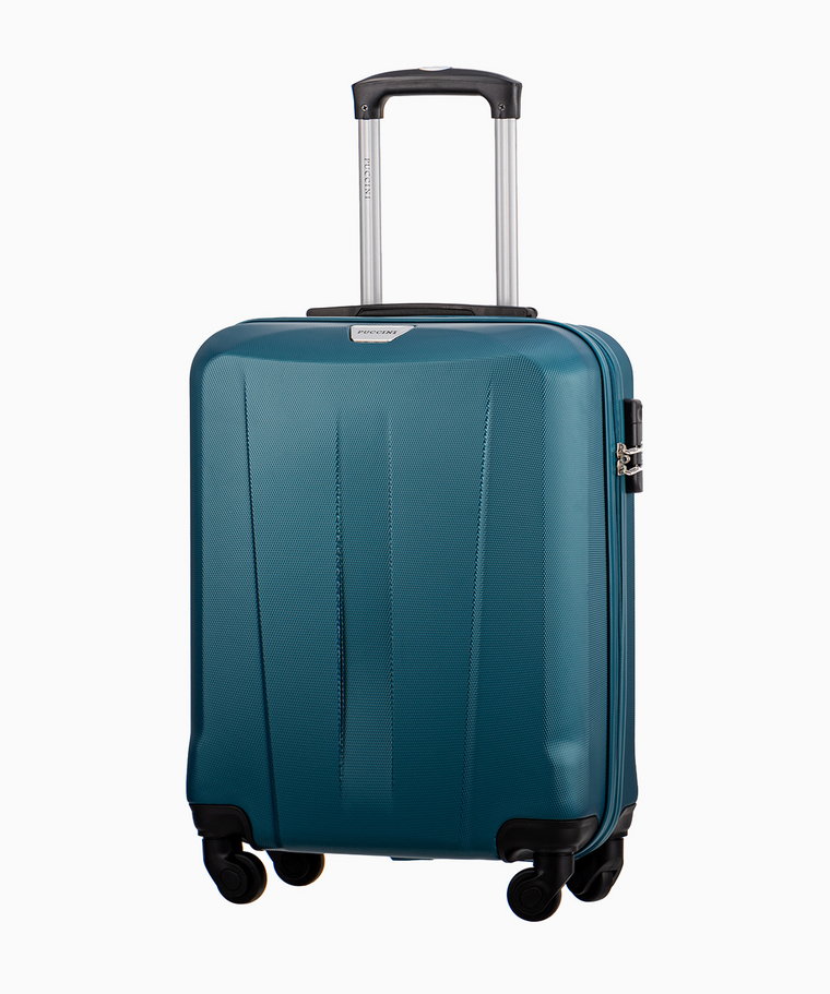 PUCCINI Zielona kabinowa walizka na czterech kołach