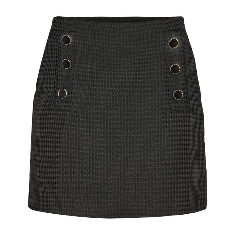 Spódnica Baya Mini - Detale guzików, Klasyczna sylwetka Co'Couture