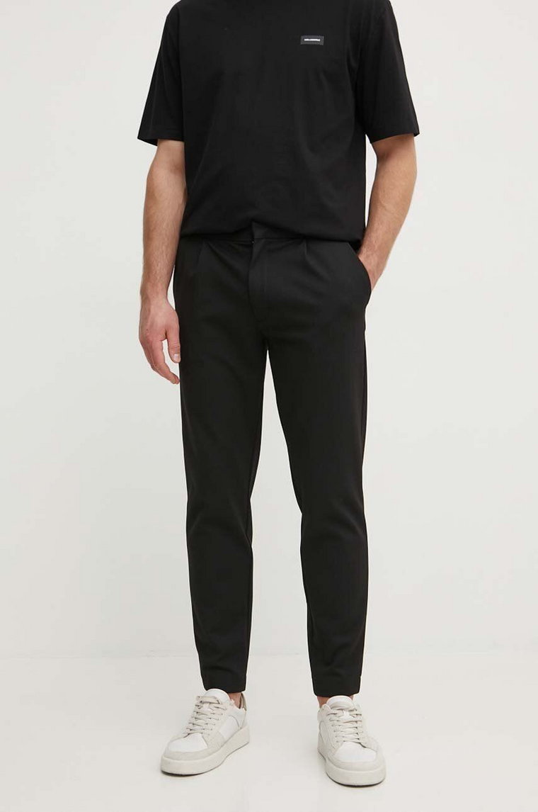 Calvin Klein spodnie męskie kolor czarny dopasowane K10K113648