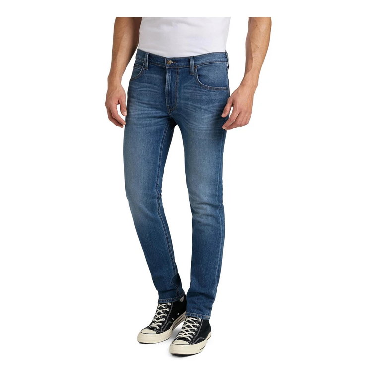 Slim-fit Klasyczne Niebieskie Jeansy Lee