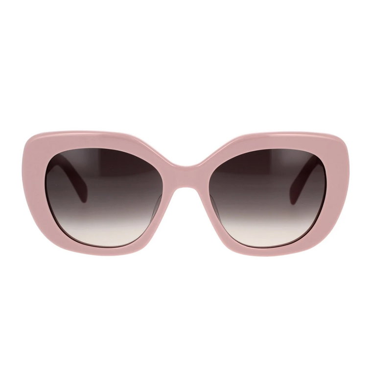 Okulary przeciwsłoneczne w kształcie motyla z różowego acetatu i brązowymi soczewkami gradientowymi Celine