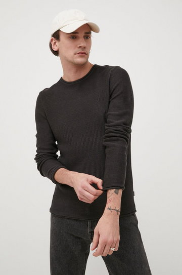 Solid sweter męski kolor czarny