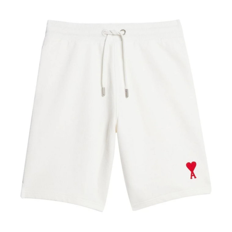 Czerwone Logo Casual Shorts dla Mężczyzn Ami Paris