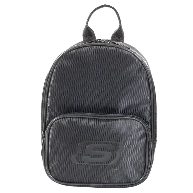 Skechers Mini Logo Backpack SKCH7596-BLK, Damskie, Czarne, plecaki, poliester, rozmiar: One size