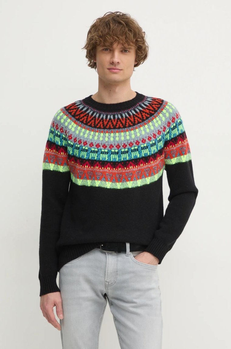 United Colors of Benetton sweter męski kolor czarny  1144K108V