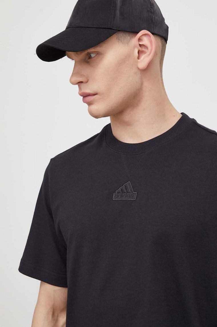 adidas t-shirt bawełniany męski kolor czarny z nadrukiem IR5266