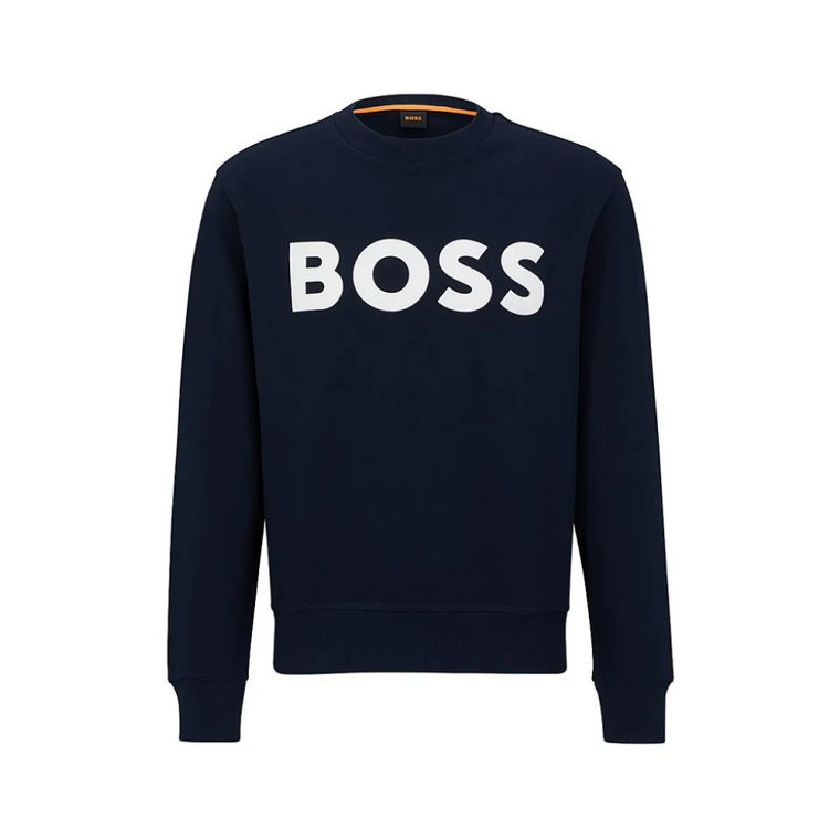 Męska Bawełniana Niebieska Bluza z Logo Boss