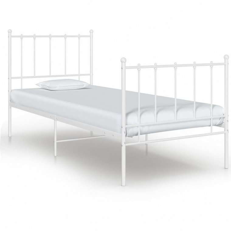 Rama łóżka, biała, metalowa, 100 x 200 cm kod: V-324950