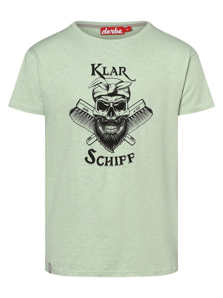 Derbe - T-shirt męski  Klarschiff, zielony