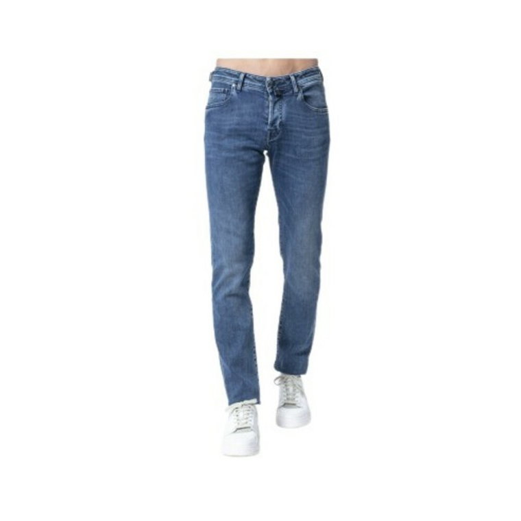 Wąskie niebieskie jeansy - Model Nick Jacob Cohën