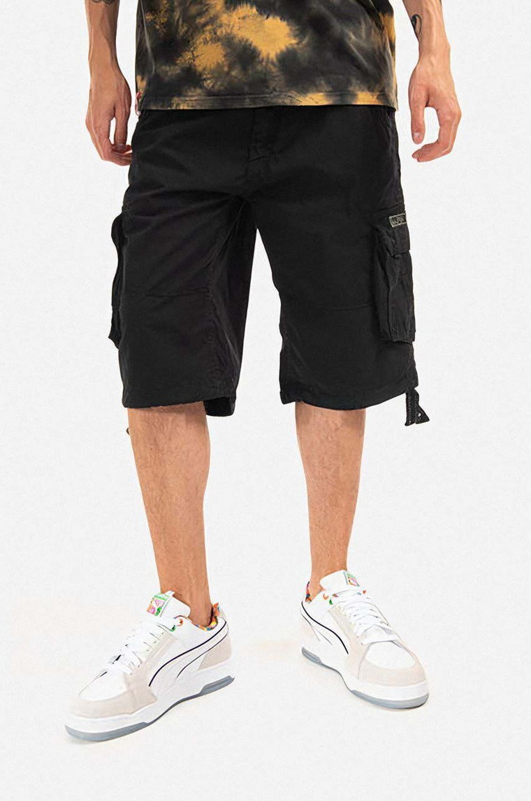 Alpha Industries szorty bawełniane Jet Short kolor czarny 191200.03-CZARNY