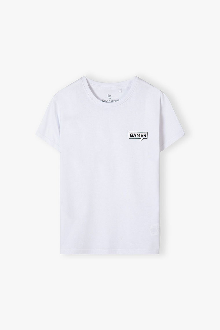 T-shirt dla chłopca bawełniany biały