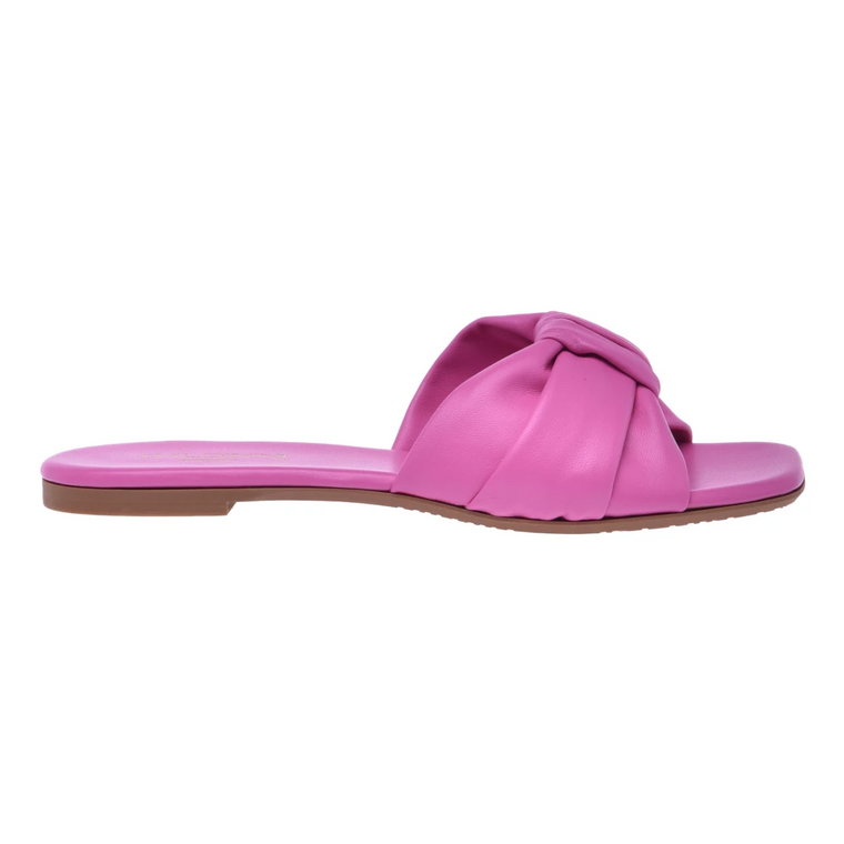 Fuchsia nappa leather slides Baldinini