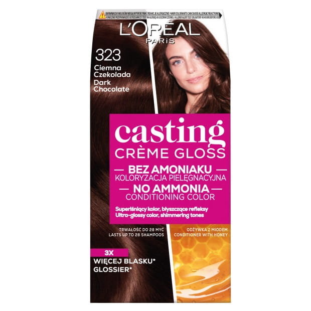 L'Oreal Paris Casting Creme Gloss farba do włosów 323 Ciemna Czekolada