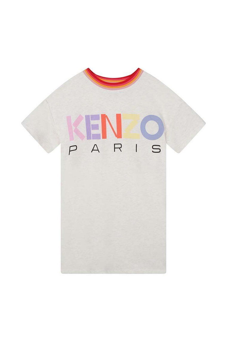 Kenzo Kids sukienka dziecięca kolor beżowy mini prosta